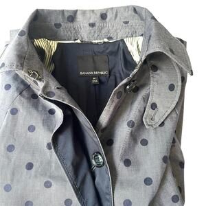Banana Republic Polka Dot Raincoat Women’s Belted Trench-Belt Missing-Medium